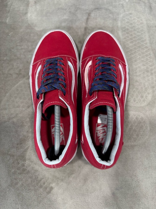 Vans Red & White Old Skool Sneakers - Picture 4 of 11
